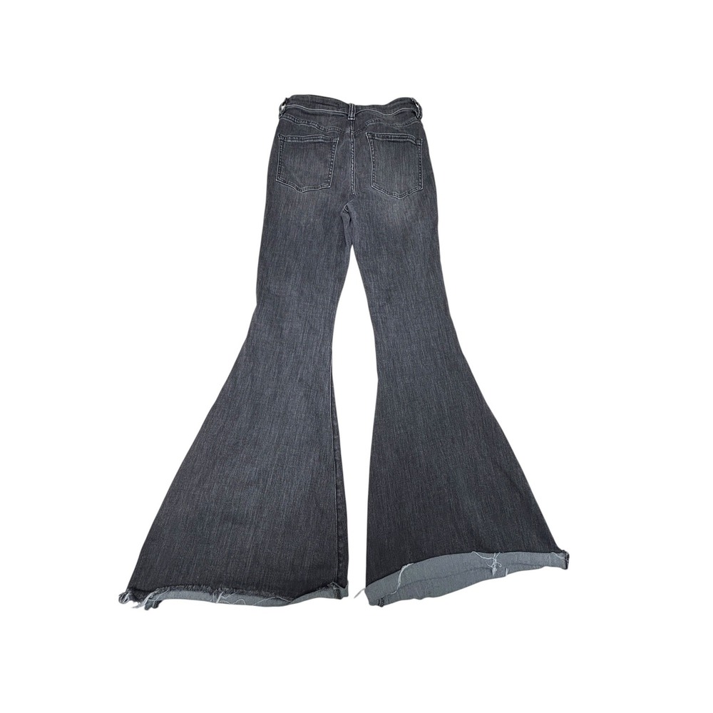 We The Free People Just Float On Flare Jeans Black Button Fly Raw Hem W29x L30 - Picture 6 of 12